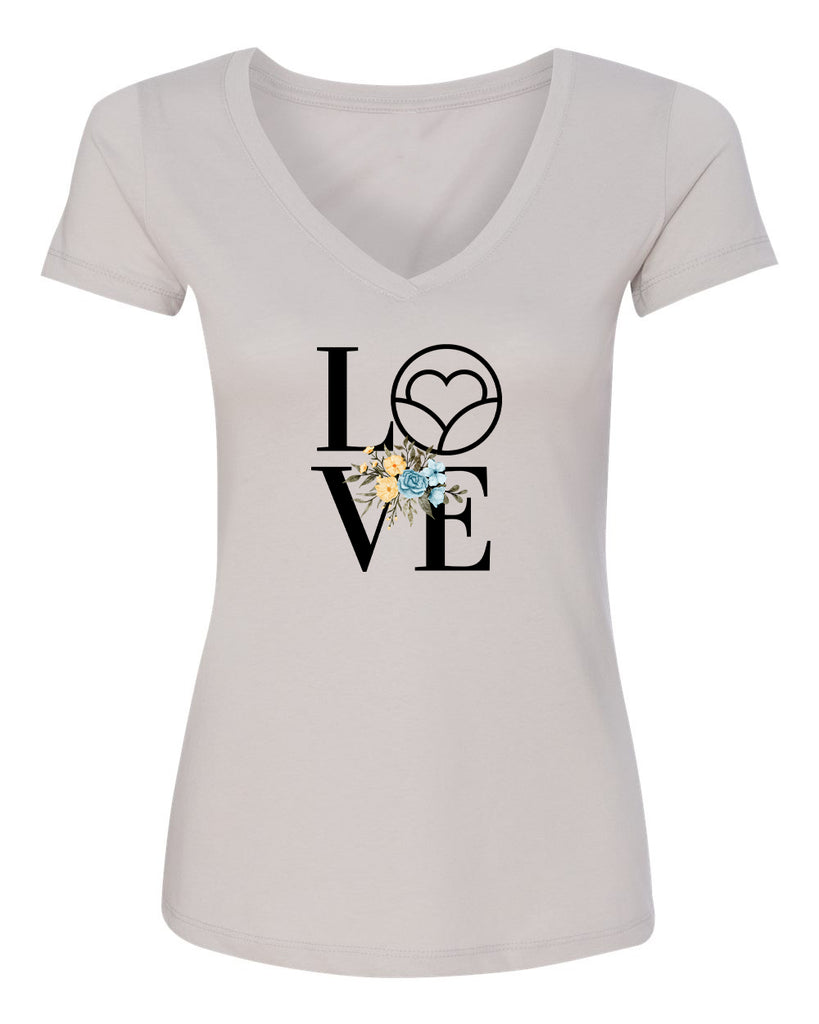 HnS Floral Love Women's V Neck T Shirt