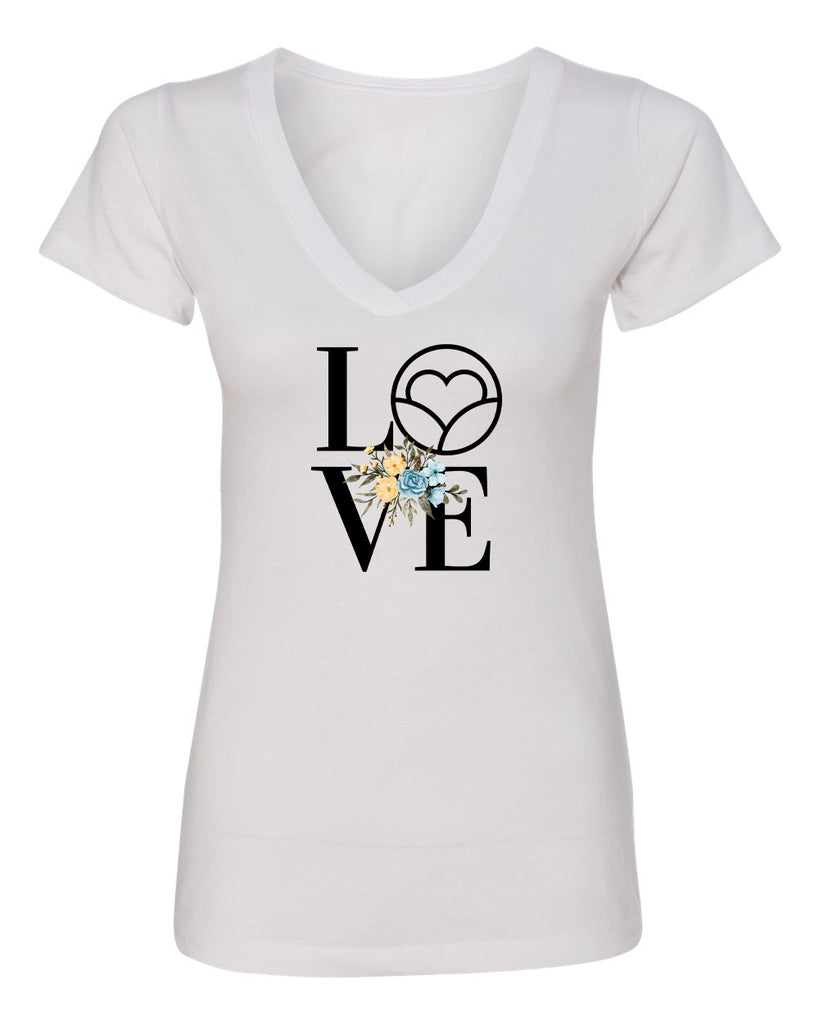 HnS Floral Love Women's V Neck T Shirt